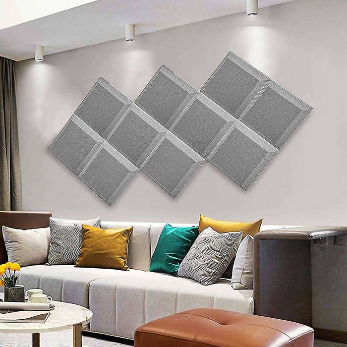 12pack Acoustic Foam Panels,3d Beveled Wedge Tiles,sound Panels