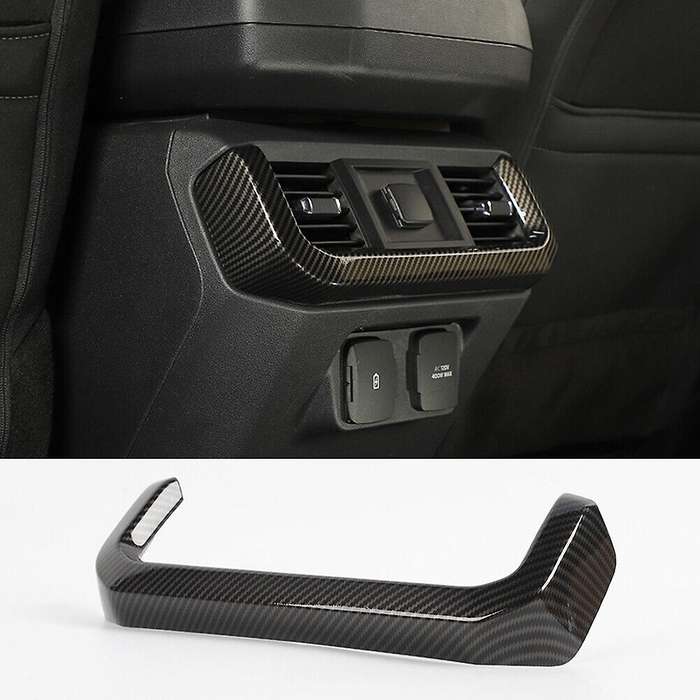 Rear Air Vent Outlet Panel Frame Trim for Ford F150, Abs Carbon Fiber