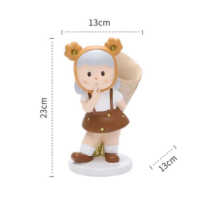 Gift Home Desktop Decoration Girl Holding Vase Resin Flower Pot L