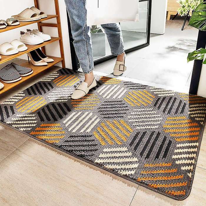 Striped Mat Entrance Door Mat Welcome Mats Bath Mat for Household L