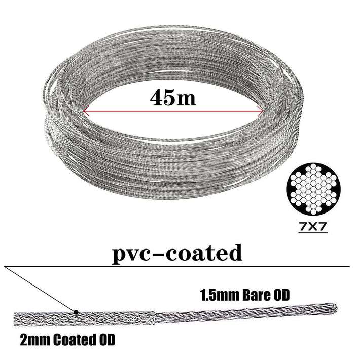 45m Pvc Coated Wire Trellis Kit/fence Wire Tensioner/wire Trellis Kit