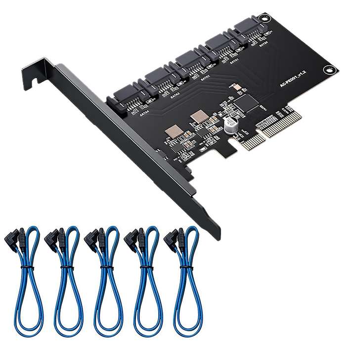 Sata3.0 Expansion Card,6gbps 5 Ports Sata to Pci Express Controller