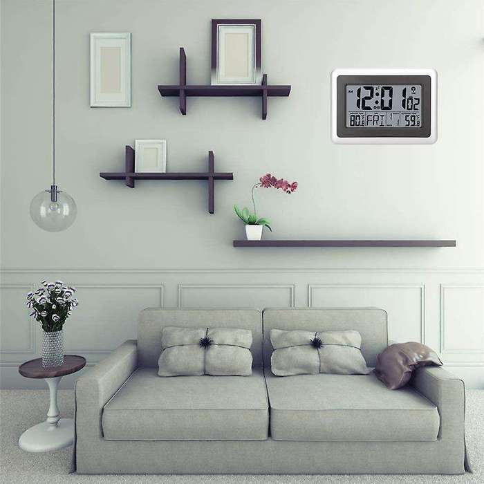 Digital Atomic Wall Clock, Desk Alarm Clock, Battery Operated