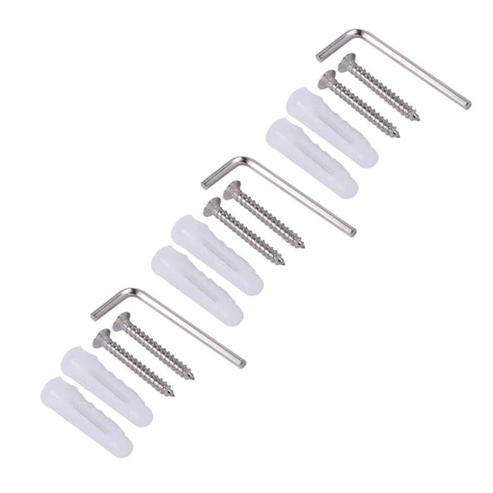 Bathroom Hardware 3-piece Towel Ring Robe Hook Hanger Stainless Steel