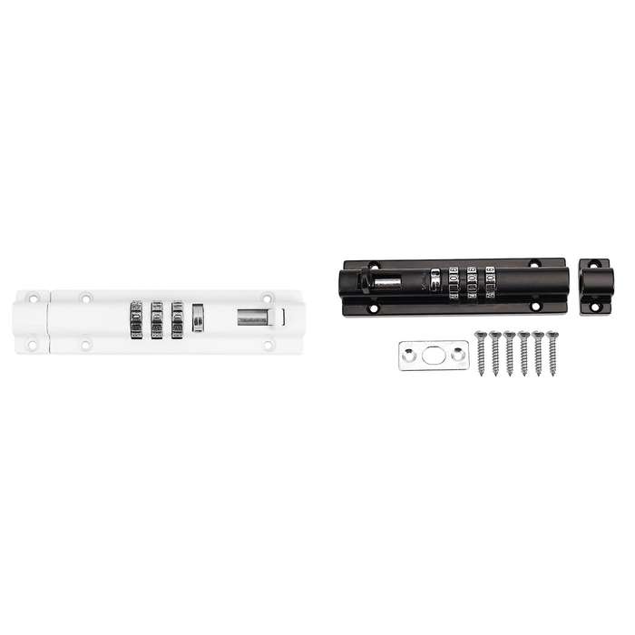 Horizontal Door Bolt Lock Sliding Combination Code Can Be Reset Black