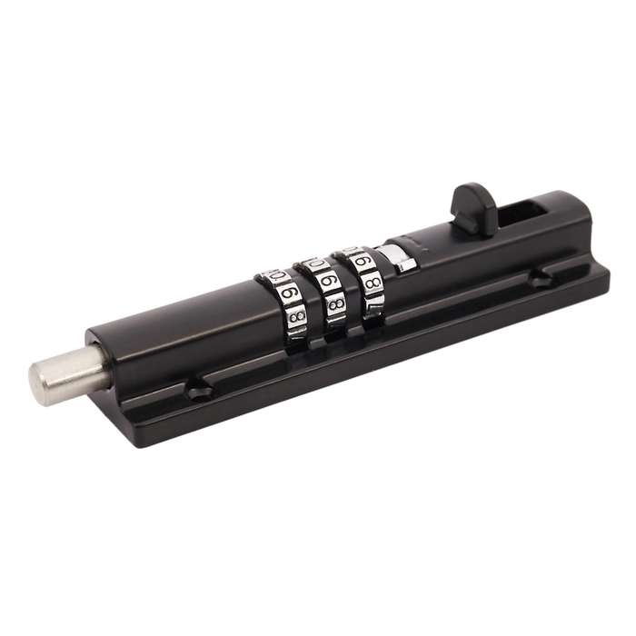 Horizontal Door Bolt Lock Sliding Combination Code Can Be Reset Black