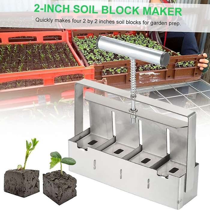 Handheld Soil Blocker 2-inch Soil Block Maker for Garden Preparation