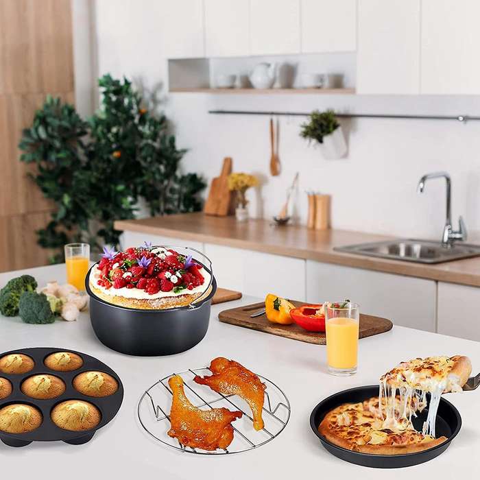 8 Inch Air Fryer Accessories Kit, Fit All 5.2qt-6.8qt Air Fryer