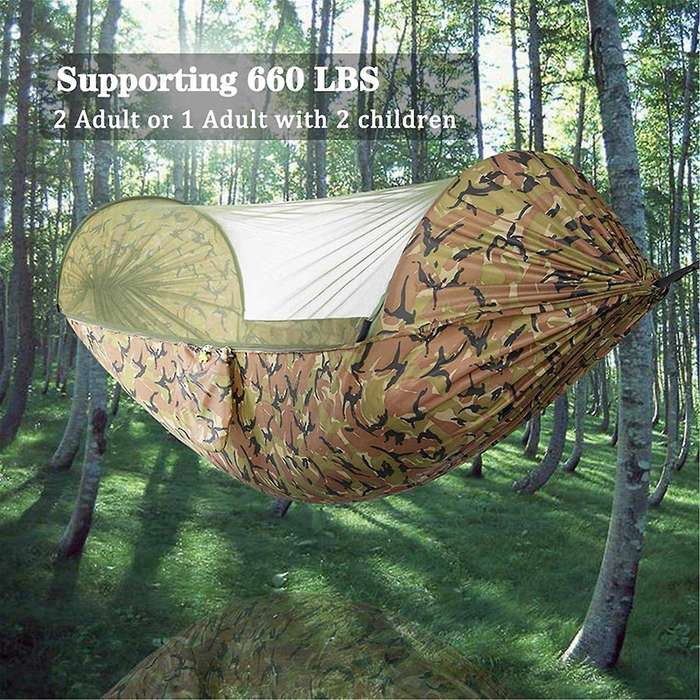 Portable Automatic Camping Hammock with Mosquito Net,camouflage