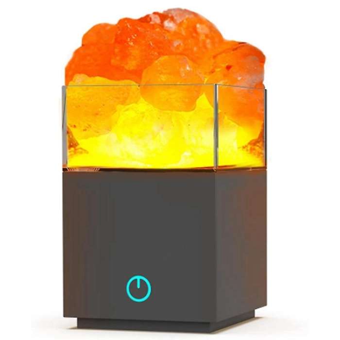 Crystal Salt Lamp, Suitable for Desk, Bedroom,living Room Black