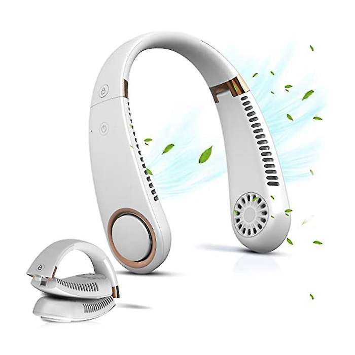 Portable Neck Fan, Foldable Hands Free Bladeless Neck Fan, White