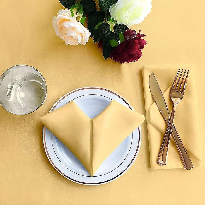 20 Pcs Napkins Square Satin Napkins Soft Dinner Napkin with Hemmed
