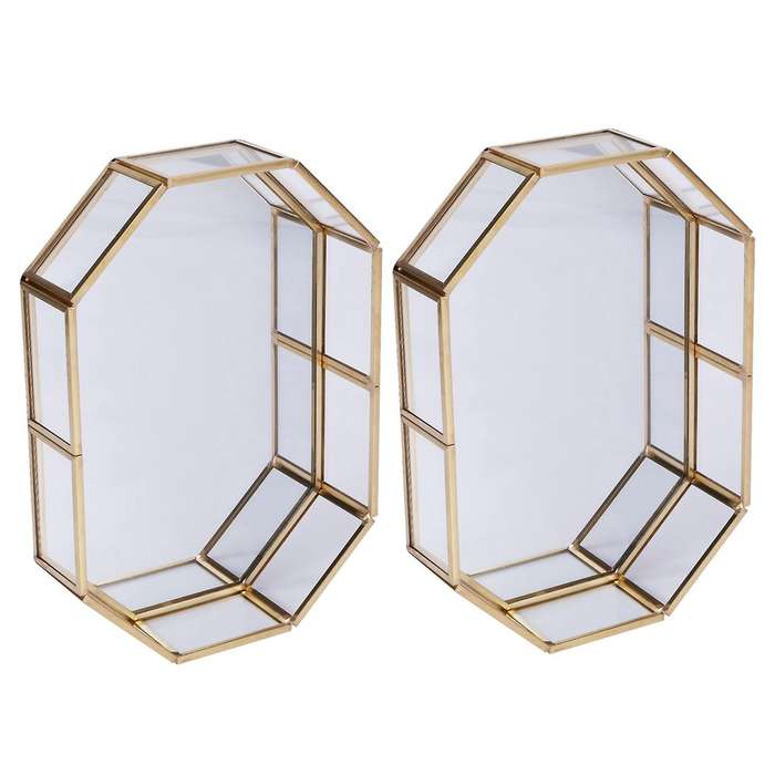 Nordic Style Glass Copper Geometry Storage Box(s)