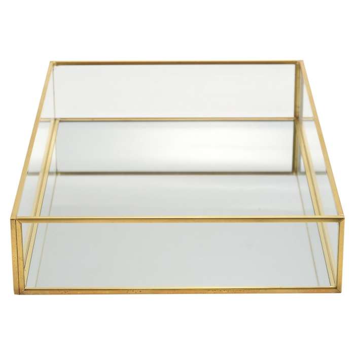 Gold Tray Mirror,for Vanity,dresser,bathroom,bedroom(12x8x2 Inch)