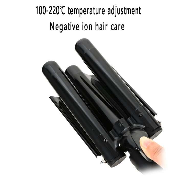 Vgr Curling Iron Ceramic Triple Barrel Hair Styler Eu Plug
