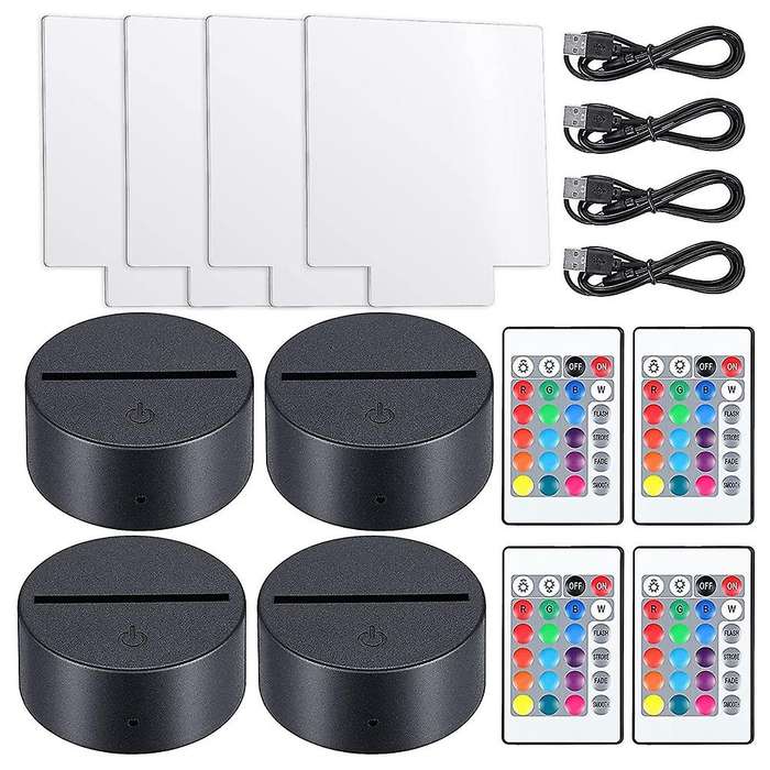 3d Night Led Light Lamp Base with Remote Controls for Child Room Bar