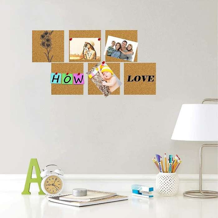 120pcs Self-adhesive Cork Grid,4 X 4 Inch Cork Plywood,for Diy Crafts