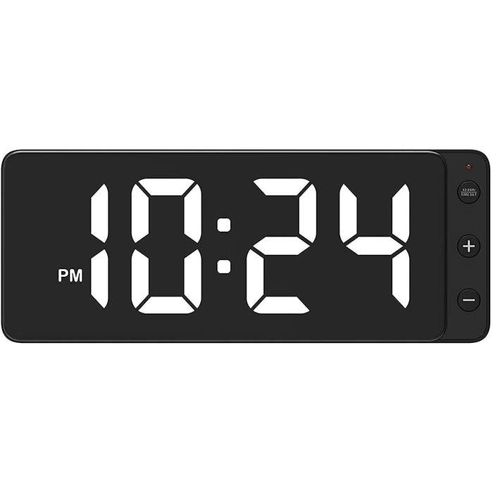 Led Digital Wall Clock with Large Display White Eu Plug