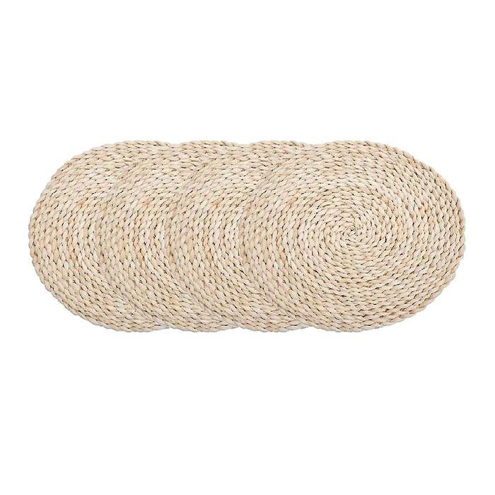 Round Corn Straw Placemats,for Tea Coffee Kitchen Table 4 Pack,14inch