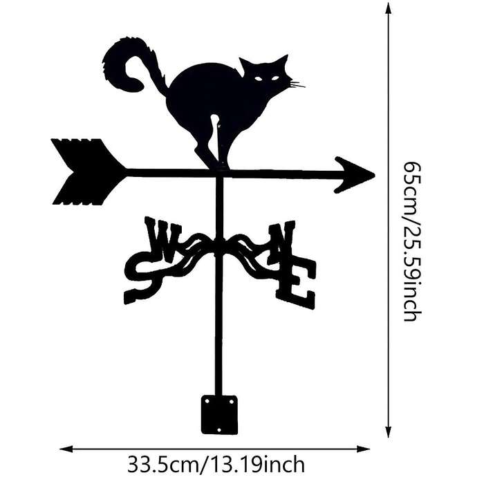 Outdoor Silhouette Wind Direction Cat Decor Wind Measurement Tool