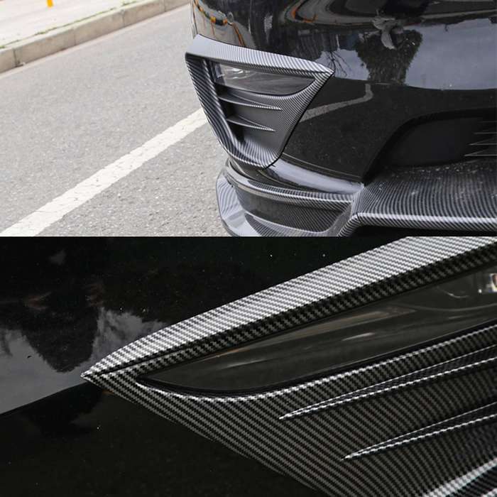 Car Fog Light Hoods for Tesla Model Y 2021-2022 Bright Carbon Fiber