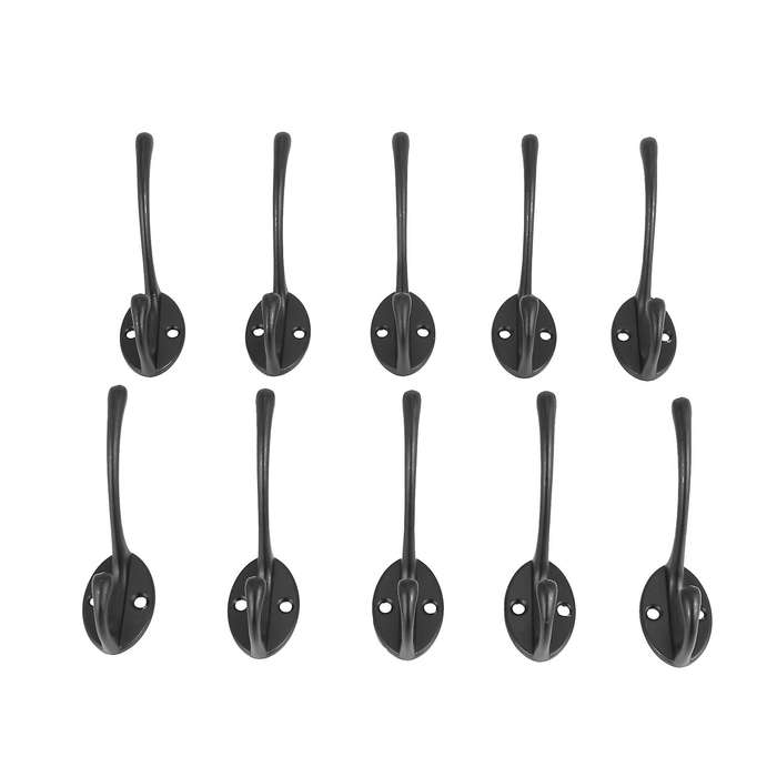 Double Coat Hook 10 Pcs Classic Antique Industrial Style Iron Hanger