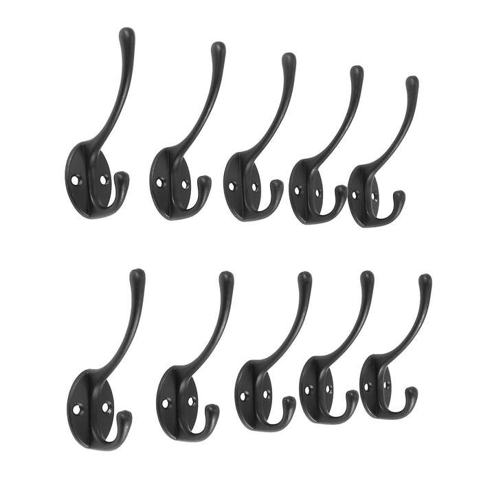 Double Coat Hook 10 Pcs Classic Antique Industrial Style Iron Hanger