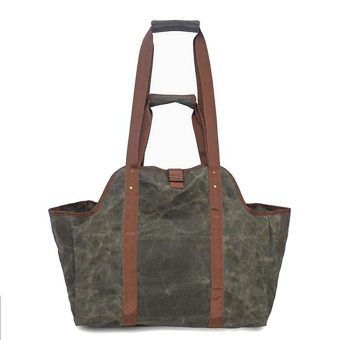 Camping Outdoor Holder Carry Storage Bag Wooden Canvas Bag Hand Bag