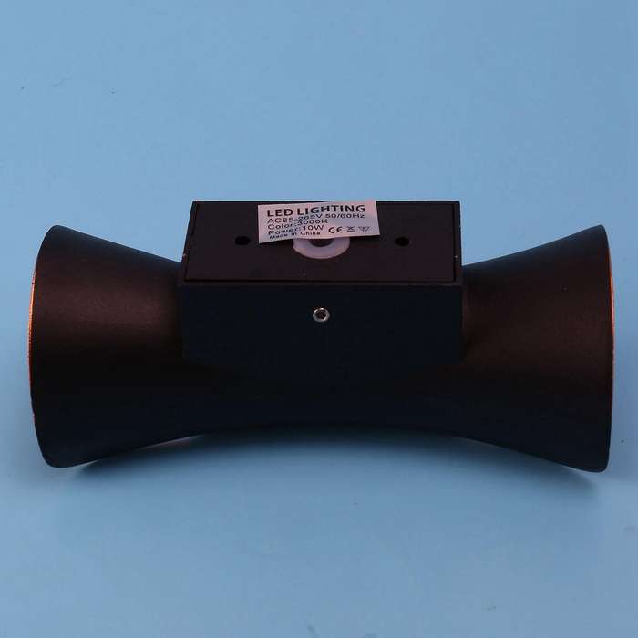 2x 10w Waterproof Wall Lamp (warm White Light) Gold+black Aluminum
