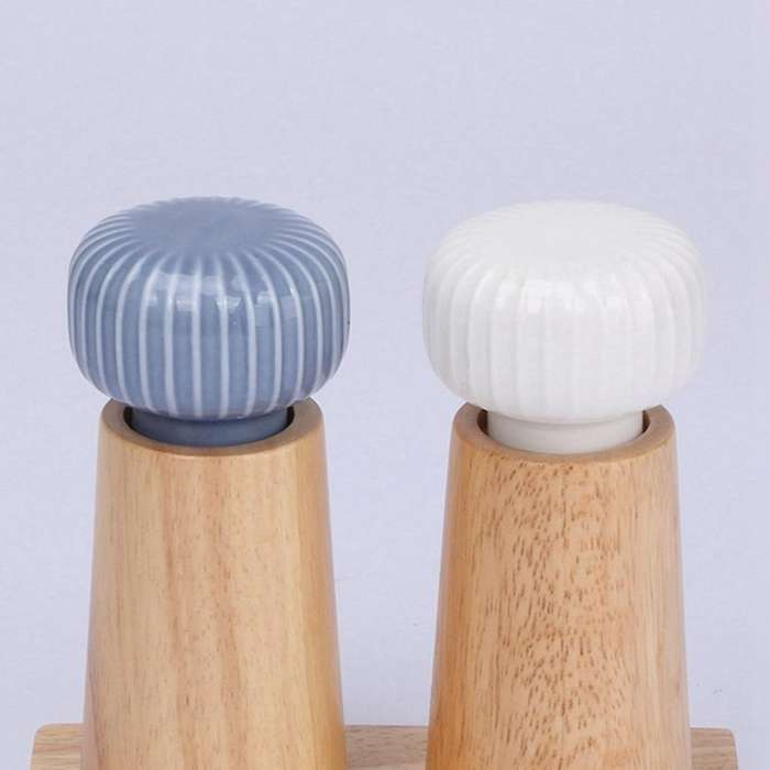 Grinder Set Manual Wooden Pepper Grinder Salt Mill Kitchen Supplies