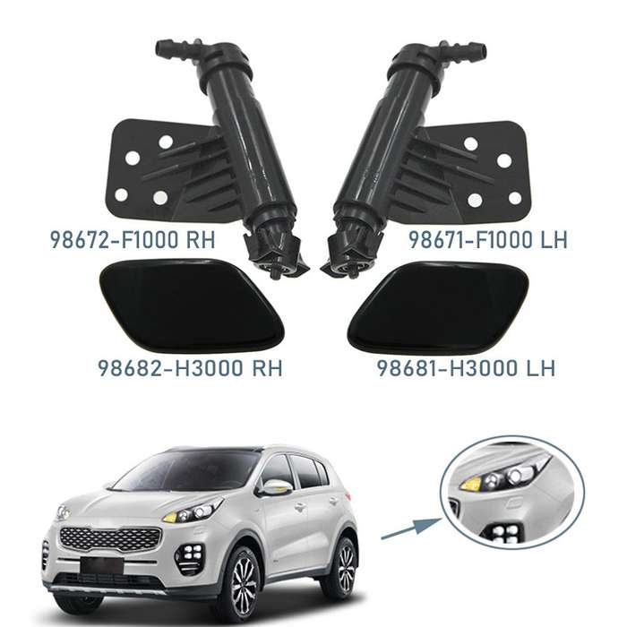 Headlight Washer Nozzle + Cover for Kia Sportage Iv 98681h3000