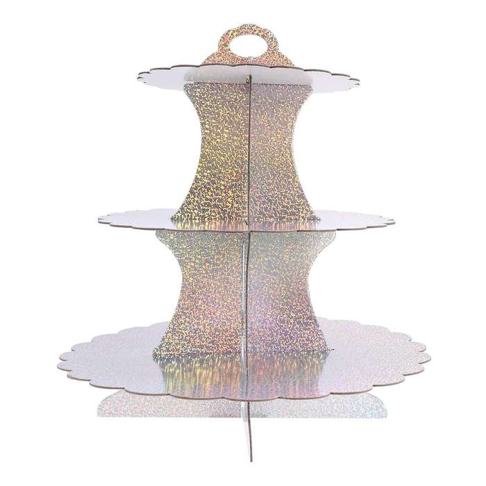 3 Tier Lasers Cake Holder Round Paper Cake Rack Birthday Decorations