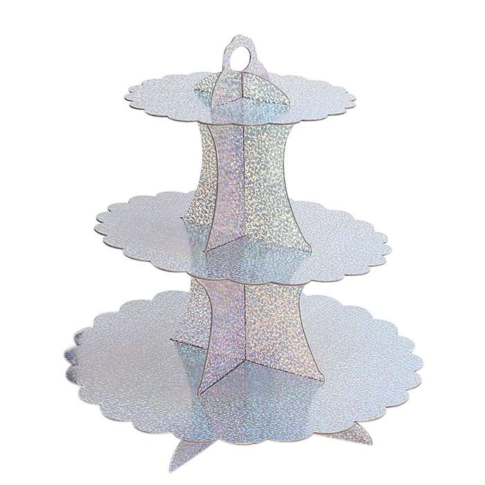 3 Tier Lasers Cake Holder Round Paper Cake Rack Birthday Decorations