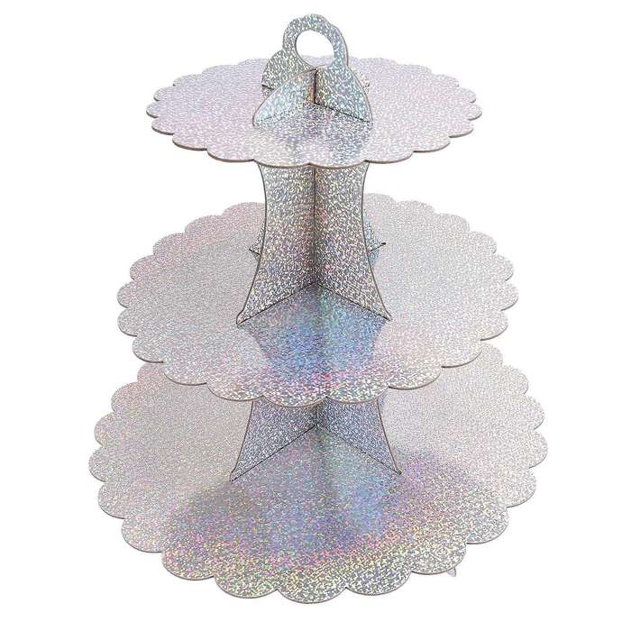 3 Tier Lasers Cake Holder Round Paper Cake Rack Birthday Decorations