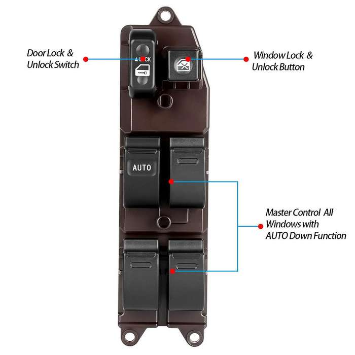 2x Power Window Master Switch for Toyota Corolla Camry Sienna