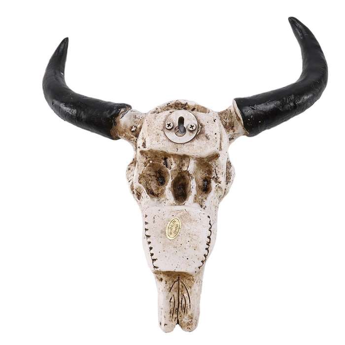2x Resin Longhorn Cow Skull Head Wall Decor 3d Wildlife Sculpture