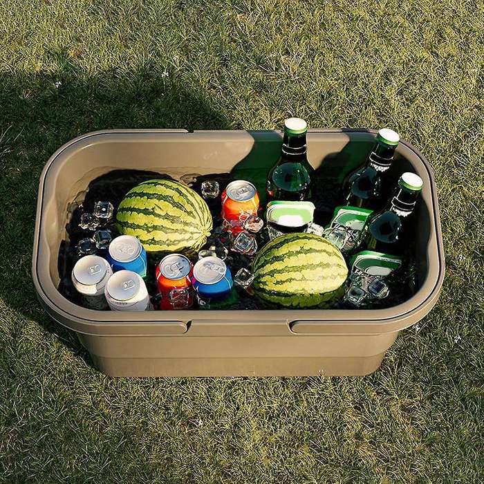 Folding Picnic Camping Basket Insulated Cooler Home Storage Basket