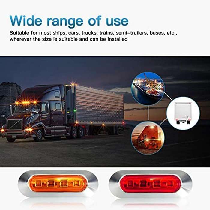 Led Side Marker Indicator Lights Lamp Universial (10 Amber+10 Red)