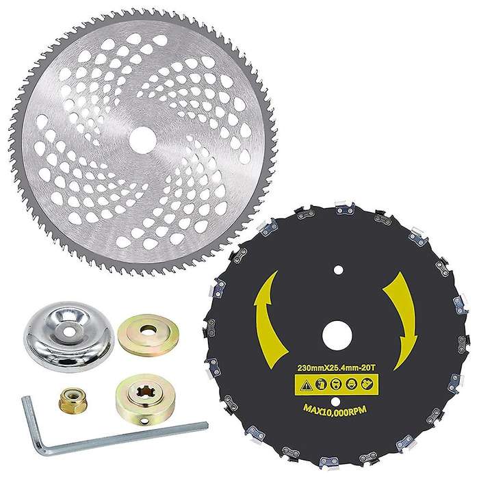 9 Inch X 20t Chainsaw Tooth Brush Blade & 10 Inch X 80t Carbide Tip