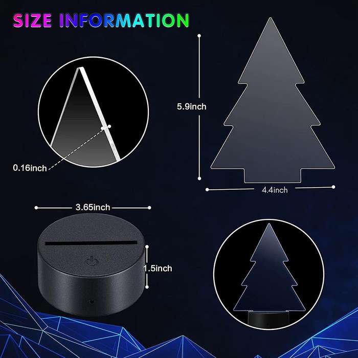 3d Night Led Light Lamp Base Charging Cables for Child Room Bar