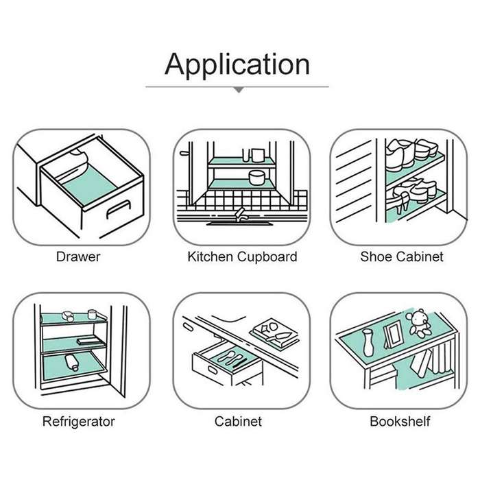 3 Rolls Of Eva Cabinets Non-slip Refrigerator Mats 45 X 150 Cm