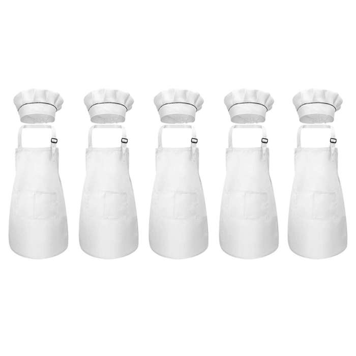 10-piece Children's Apron and Chef Hat Set for Cooking and Painting
