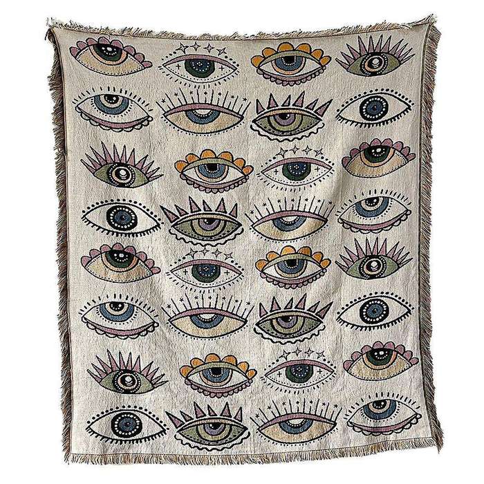 Boho Sofa Throw Blanket Knitted Cotton Sofa Cover