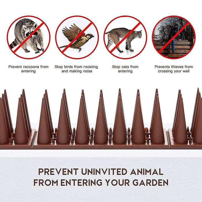 Bird Spikes, Defender Spikes for Bird Cat Squirrel Raccoon Brown
