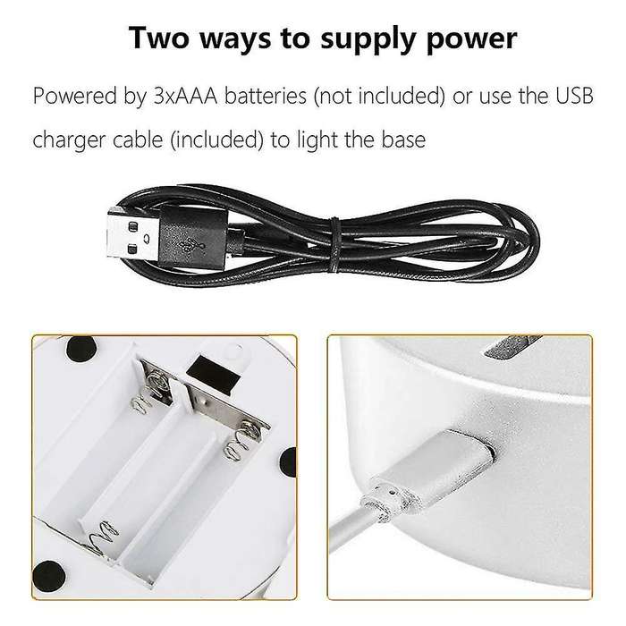 4 Pack 3d Night Led Light Base Kit for Child Room with Usb Cables B