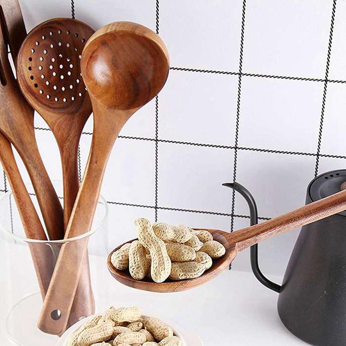 Cooking Utensils Set Wooden Cooking Tools Wood Spatula and Spoons