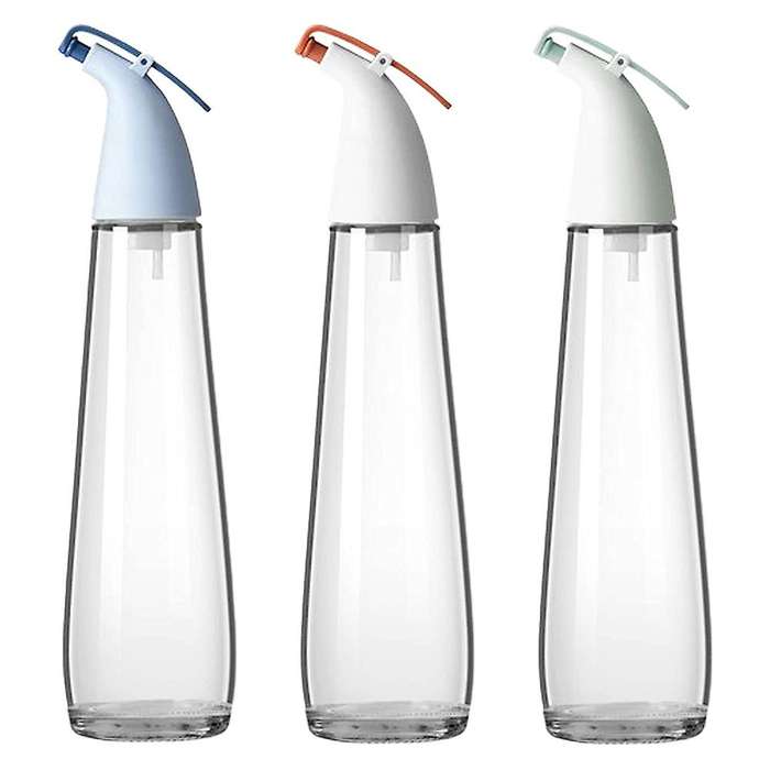 3 Pcs Glass Transparent Sealed Silicone Oil-proof Vinegar Pot
