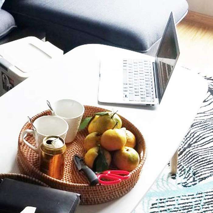 Rattan Hand Woven Round Tray Food Platters Plate with Handles(s-30cm)