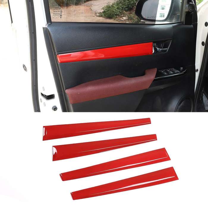 For Toyota Hilux 15-21 Inner Door Panel Trim Car Styling Red