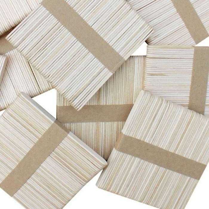 300x Natural Wood Popsicle Sticks, Wooden Popsicle Stick